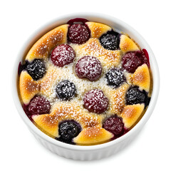Berry Clafoutis in a White Ramekin