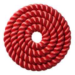 Red Rope Coiled in a Circular Pattern