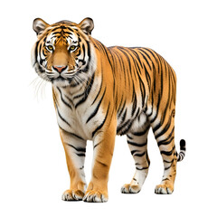 Majestic Tiger Standing Proudly on White Background