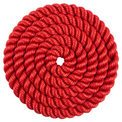 Red Rope Coiled in a Spiral Pattern