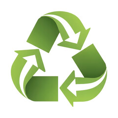 Obraz premium Green recycling symbol on isolated background, motion graphic, continuous loop isolated on transparent background