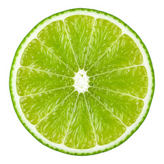 Close-up of a Vibrant Lime Slice on White Background