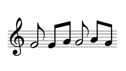 Music notation isolated on transparent background