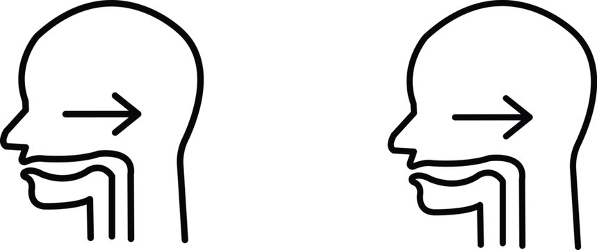 swallowing reflex  icon vector graphic illustration  with white background flat hand made icon fill icon .