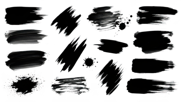 Brush stroke isolated on transparent background