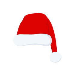 Red Christmas hat with white fur trim and pom-pom for festive celebrations and holiday cheer