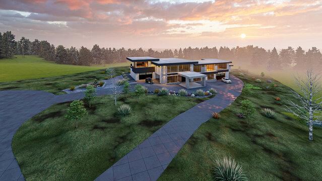 Modern hillside residence