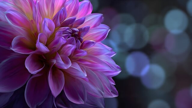 Exquisite Dahlia Petals in a Kaleidoscope of Violet and Magenta - Powered by Adobe