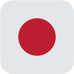 Japan Flag Icon – Rounded Square with Red Sun Disc