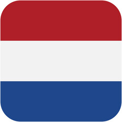 Netherlands Flag Icon – Rounded Square with Red White Blue Bands