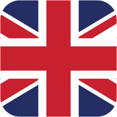 Obraz premium UK Flag Icon – Rounded Square Union Jack Design