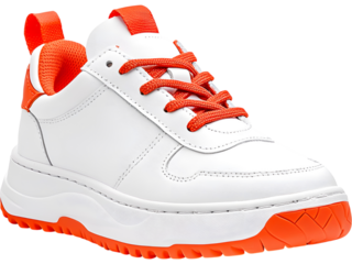 Trendy white platform sneakers isolated for fashion branding, streetwear designs, online store mockups