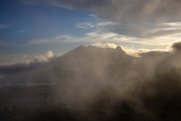 Mountains in a foggy day, Tenerife, Spain