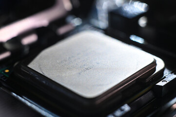 High-Detail Close-Up View of a CPU
