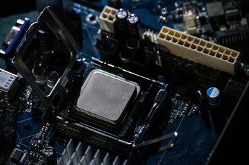 High-Detail Close-Up View of a CPU