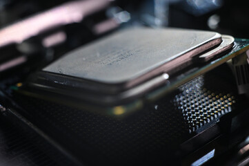 High-Detail Close-Up View of a CPU