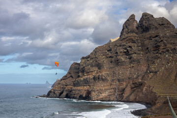 Coastal mountains, Punta de Hidalgo, Tenerife, Spain