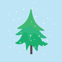 Advent calendar. Christmas print. Christmas Tree with decorations and illuminations. Doodle Design for hiliday card, poster.