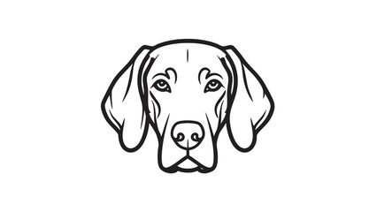 Elegant and minimalist line art illustration of a loyal canine's head, perfect for branding or a sophisticated pet-themed design project, showcasing its gentle and observant expression