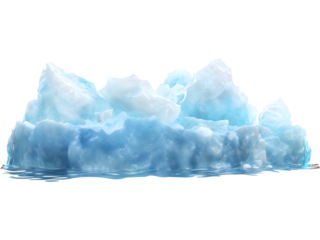 Chunky irregular ice rock isolated on transparent background, great for frozen landscapes, winter effects, arctic scenes