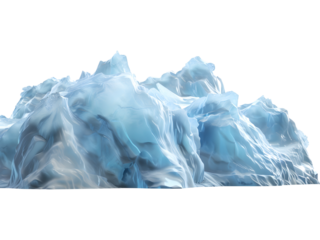 Chunky irregular ice rock isolated on transparent background, great for frozen landscapes, winter effects, arctic scenes