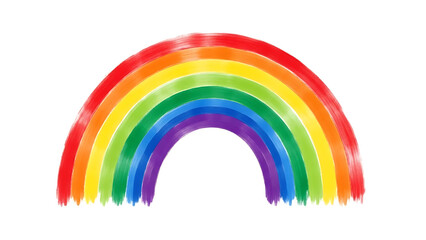 Colorful brushstroke rainbow arc with vibrant spectrum of hues