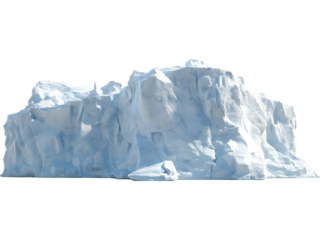 Chunky irregular ice rock isolated on transparent background, great for frozen landscapes, winter effects, arctic scenes