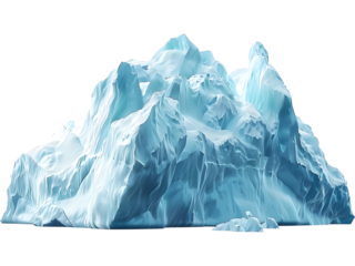 Chunky irregular ice rock isolated on transparent background, great for frozen landscapes, winter effects, arctic scenes