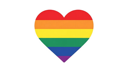 Rainbow pride heart for lgbtq+ love, diversity, and equality.
