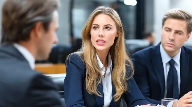 A corporate chat transformed into a courtroom, coworkers acting as prosecutors and defenders, realistic office setting, expressive faces, dramatic tension, blurred background, with copy space