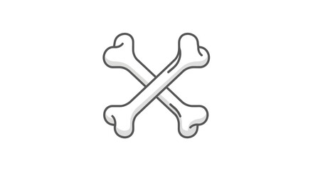 Crossed Bones Illustration - A Symbol of Danger and Mortality.