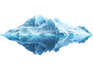 Realistic floating iceberg with visible underwater section, perfect for conceptual designs, depth visuals, cold environments