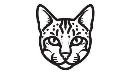 Obraz premium Stylized black and white ocelot or jungle cat portrait, perfect for creating compelling brand identities, wildlife emblems, or unique graphic design projects