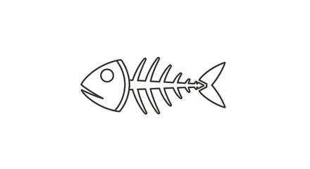 Minimalist Fishbone Illustration - A Simple and Clean Design.
