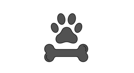 Paw Print and Bone - A Symbol of Pets.
