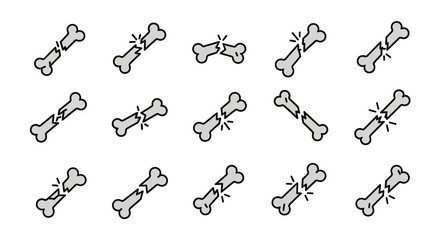Various Bone Fracture Illustrations Depicting Medical Conditions.