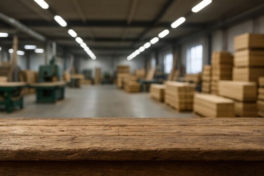 Woodworking shop with stacked lumber ready for creative projects