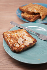 Delicious French toast on a plate, ready to be enjoyed for breakfast or brunch