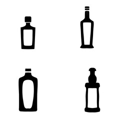 set of different bottles