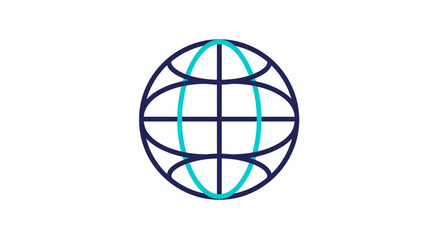 Minimalist Globe Icon Representing Global Connectivity and Network.