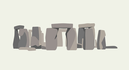 Minimalist illustration of Stonehenge, an ancient prehistoric monument.
