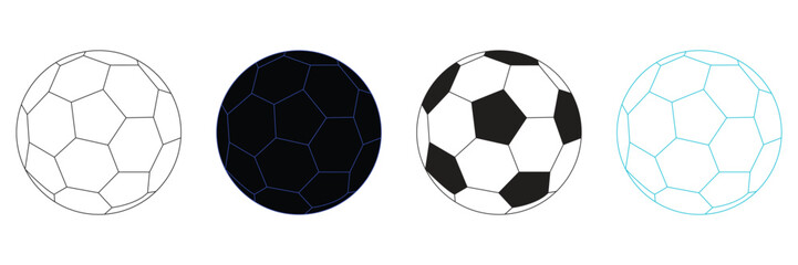 Fototapeta premium soccer icon, football icon set, championship football icon set, on transparent background. drawing, minimalist, isolated, style, design, illustration, 