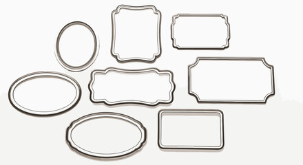 Obraz premium Set of 7 Silver Vintage Label Frames Vector