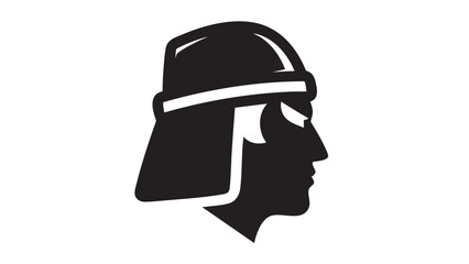 Silhouette profile of a Roman soldier wearing a helmet, symbolizing history and military might