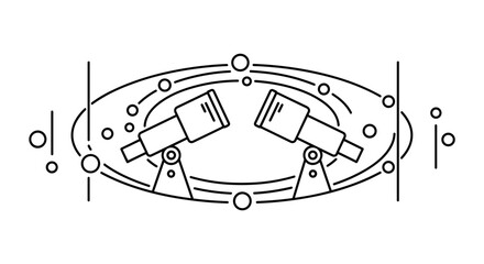 Telescopes observing stars and planets in a cosmic background