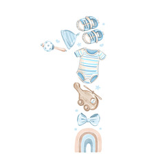 Number one made of baby boy items