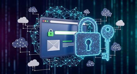 Digital security and data protection with lock and key