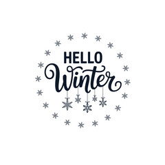 Hello Winter Holiday Graphic with Botanical Elements
Seasonal Hello Winter Typography with Golden Star Accents
Delicate Winter Wreath Illustration Featuring Hello Winter

