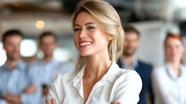 A team lead awkwardly attempting to bond with coworkers, forced smiles, candid realism, warm open space lighting, emotional nuances, blurred background, with copy space