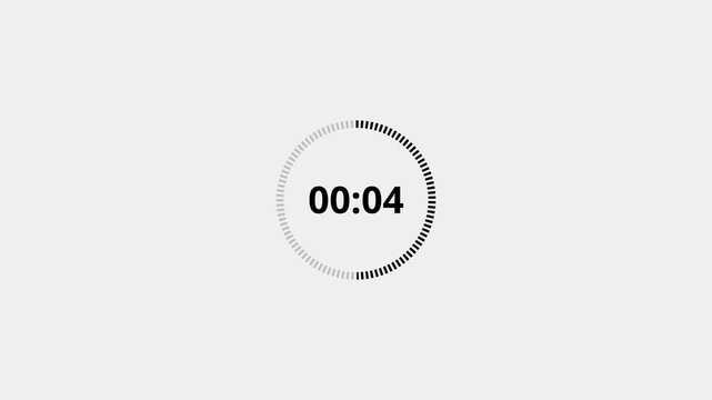 Countdown timer ten seconds animation.10 to 0 seconds on transparent background with alpha channel, 10 second countdown timer animation.